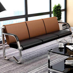 有节木三人位排椅公共座椅机场椅等候椅办公沙发简约现代办公室沙