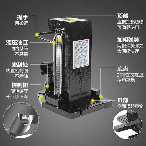 出口型爪式千斤顶液压30t吨50立式跨顶5T10T20油压低位重型起道机