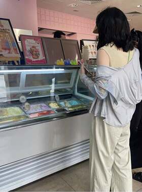 商用冷冻雪糕柜冰柜冰激淋柜卧式硬质冰激凌展示柜冰淇淋展示柜