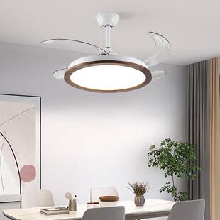 新中式 风扇吊灯中古黑胡桃实木餐厅卧室吊灯全光谱护眼客厅灯具