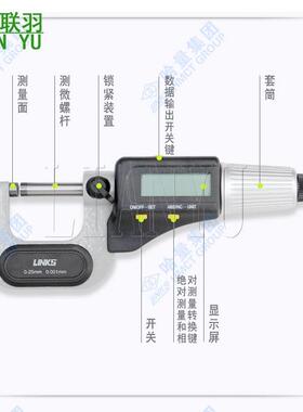 LINKS哈量数显千分尺外径千分尺0-25-50-75-100mm727Ⅱ-01分厘卡