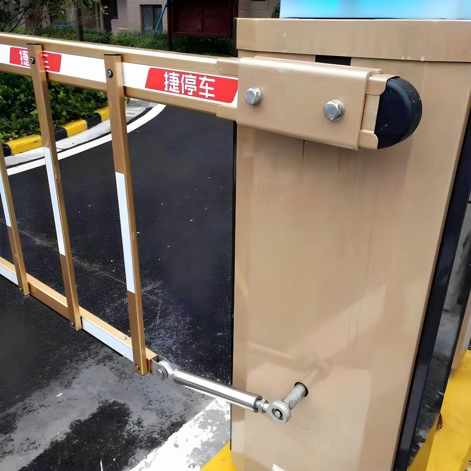 捷停车道闸杆捷顺停车场金色挡车杆铝合金杆胶条杆栅栏红白80*30