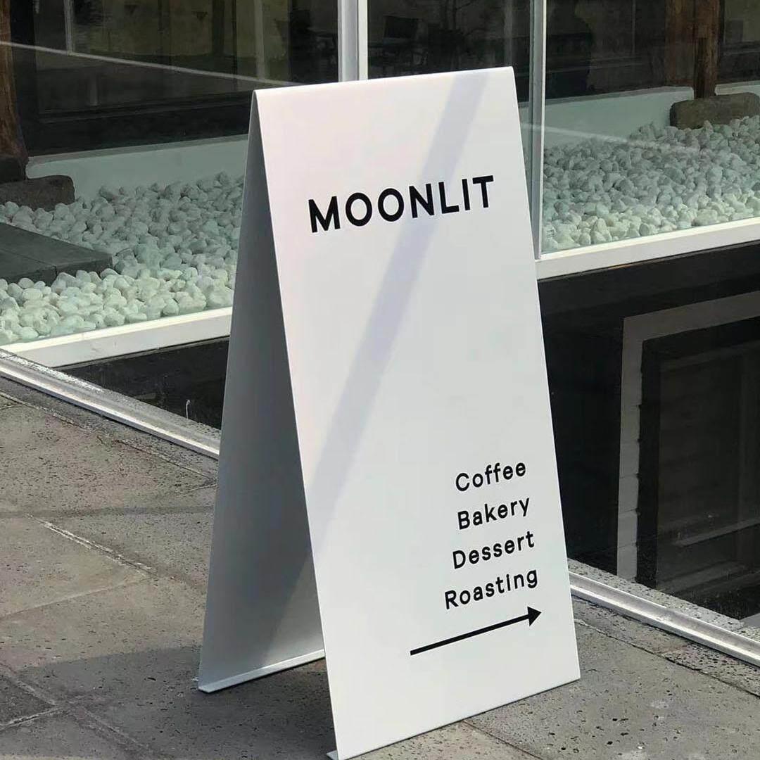 落地式A字广告牌 奶茶店门口展示立牌 韩式不锈钢指示牌 可移动广