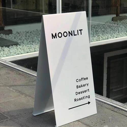 落地式A字广告牌 奶茶店门口展示立牌 韩式不锈钢指示牌 可移动广