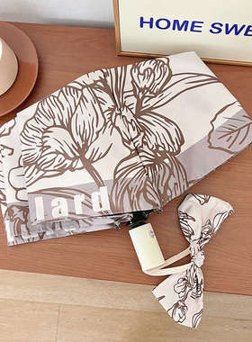 posa中古风高颜值弯钩雨伞女手绘复古国风晴雨两用太阳伞防紫外线