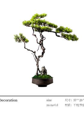 新中办式仿真迎厅松盆景公室绿植客酒店玄关罗汉松落地装91462客
