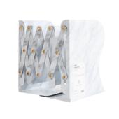 ins质感大理石纹伸缩书立办公学生折叠书立架桌面金属书挡