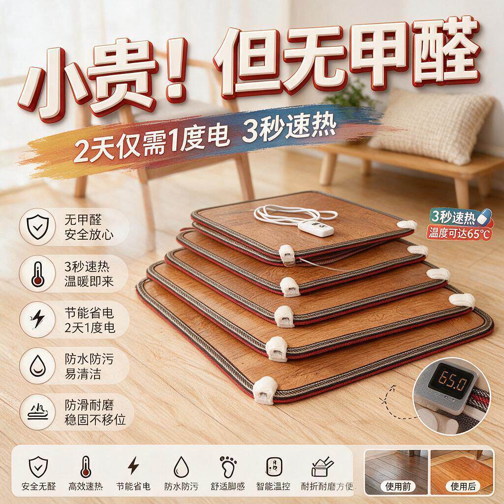加热脚垫暖脚神器暖脚宝暖碳晶暖脚器暖脚板办公室电热垫冬天