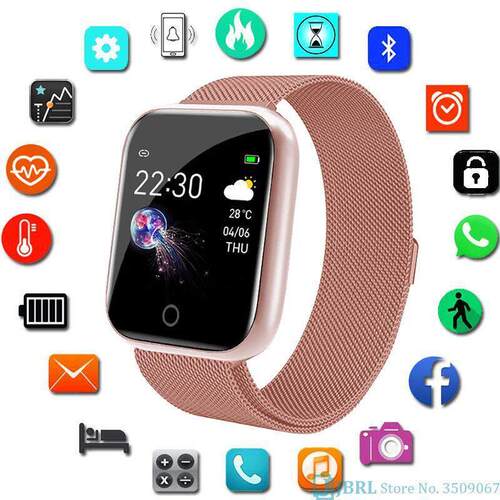 Women Stainless Smart Watch Mens Smartwatch for Android IOS