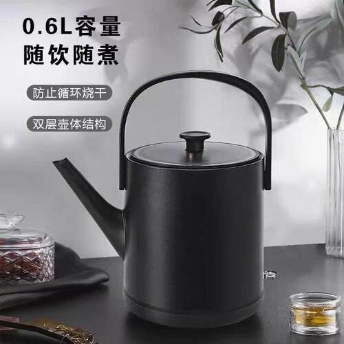 健浩kinhao jk38酒店茶艺壶提梁壶304不锈钢双层壶身0.6升jk37