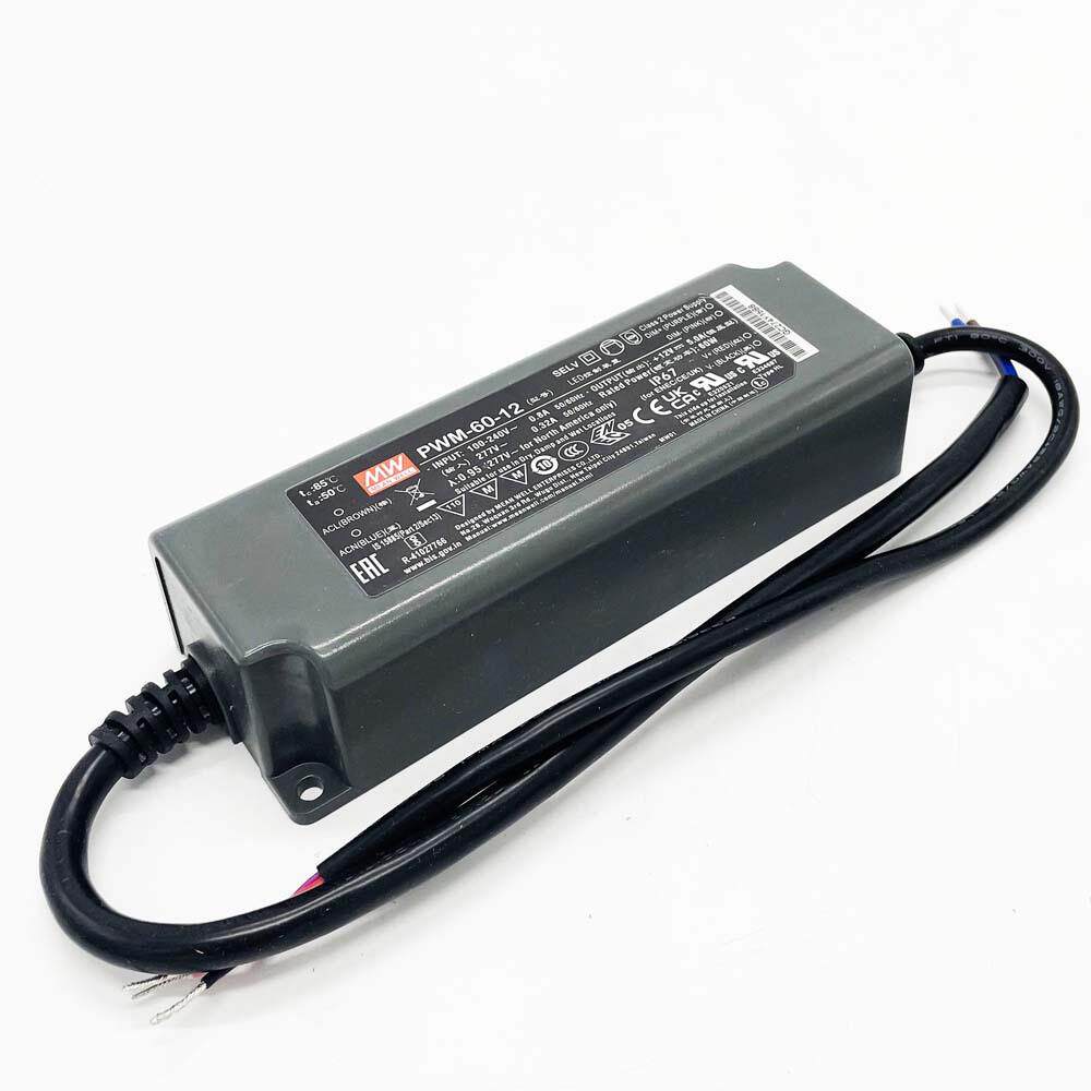 PWM-60-12/24明纬塑壳恒压LED防水电源12V5A开关电源