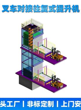 往复式提升机连续式垂直链条搬运货梯循环1吨2吨C/Z型托盘升降机