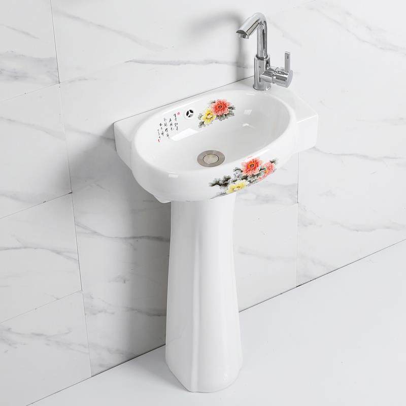 立柱盆陶瓷家用洗手盆小户型卫生间落地式洗脸盆一体阳台洗面池盆,家装主材,立柱盆,淘宝优惠券,粉丝福利购,淘宝优惠卷