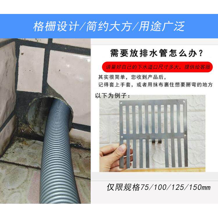 不锈钢地沟盖板厨房侧墙下水道格栅地漏户外排水沟防树叶过滤网盖
