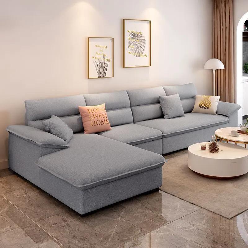 奶油风科技布沙发简约小户型2025新款家用客厅猫抓皮乳胶布艺沙发