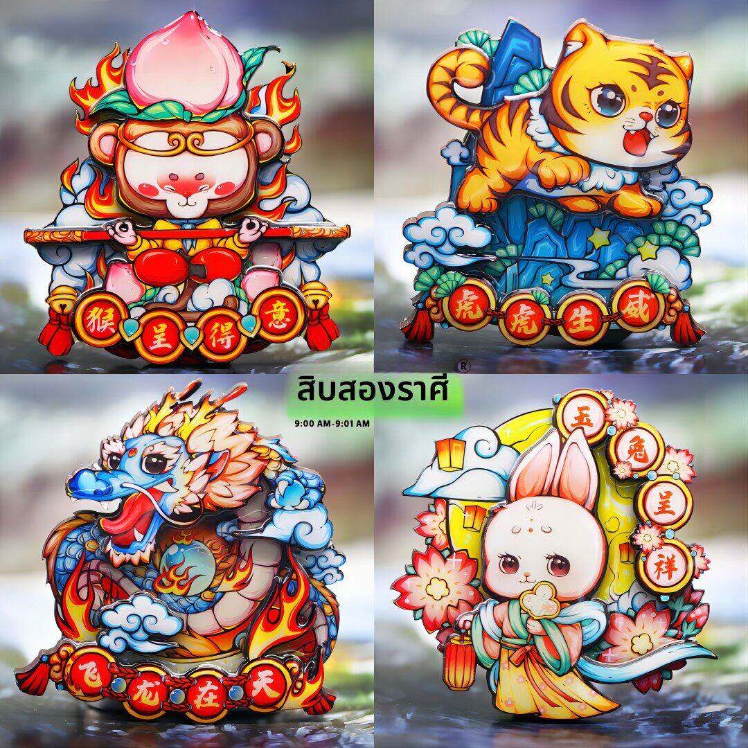 创意十二生肖冰箱贴虎年动物鼠牛兔马羊猴鸡狗猪磁贴送人新年礼物