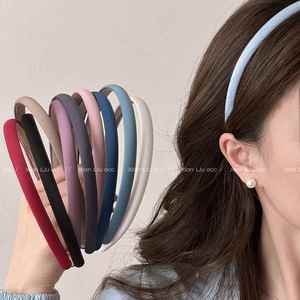 韩国简约蓝色细发箍女外出百搭洗脸压发头窟发捆2025新款发卡发饰