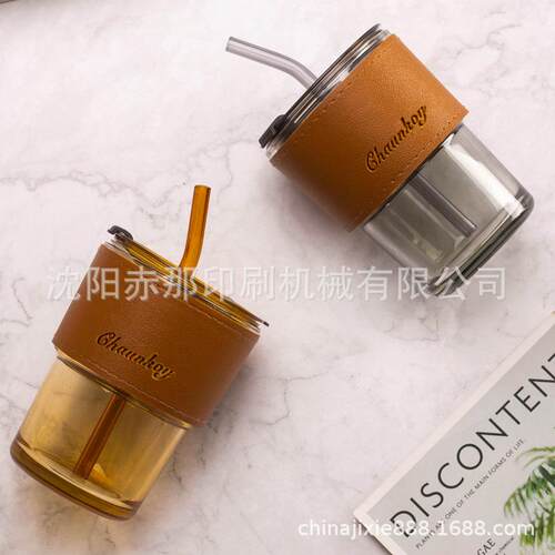PU皮革烫印标 休闲服饰皮牌烫金机 印花软木纹布料水杯杯套印刷机