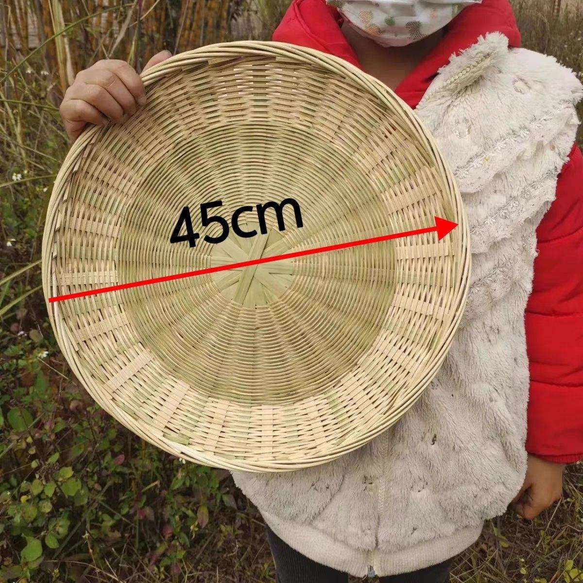 竹制品竹篮子家用竹箩筐馒头筐馍筐装鸡蛋洗菜篮沥水篮竹编浅果盘
