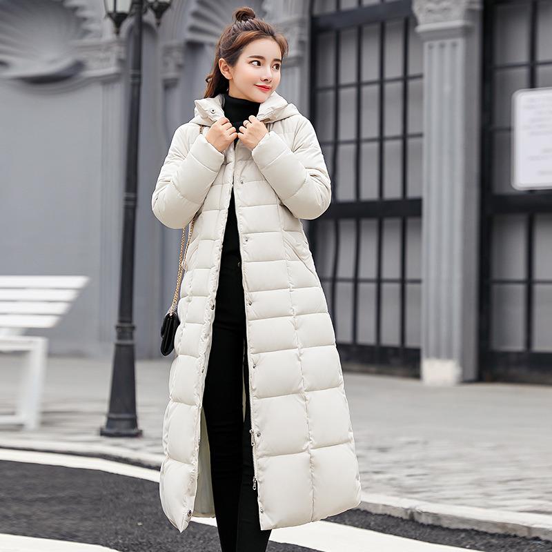 cotton thickened fit slim collar fur large with knee the