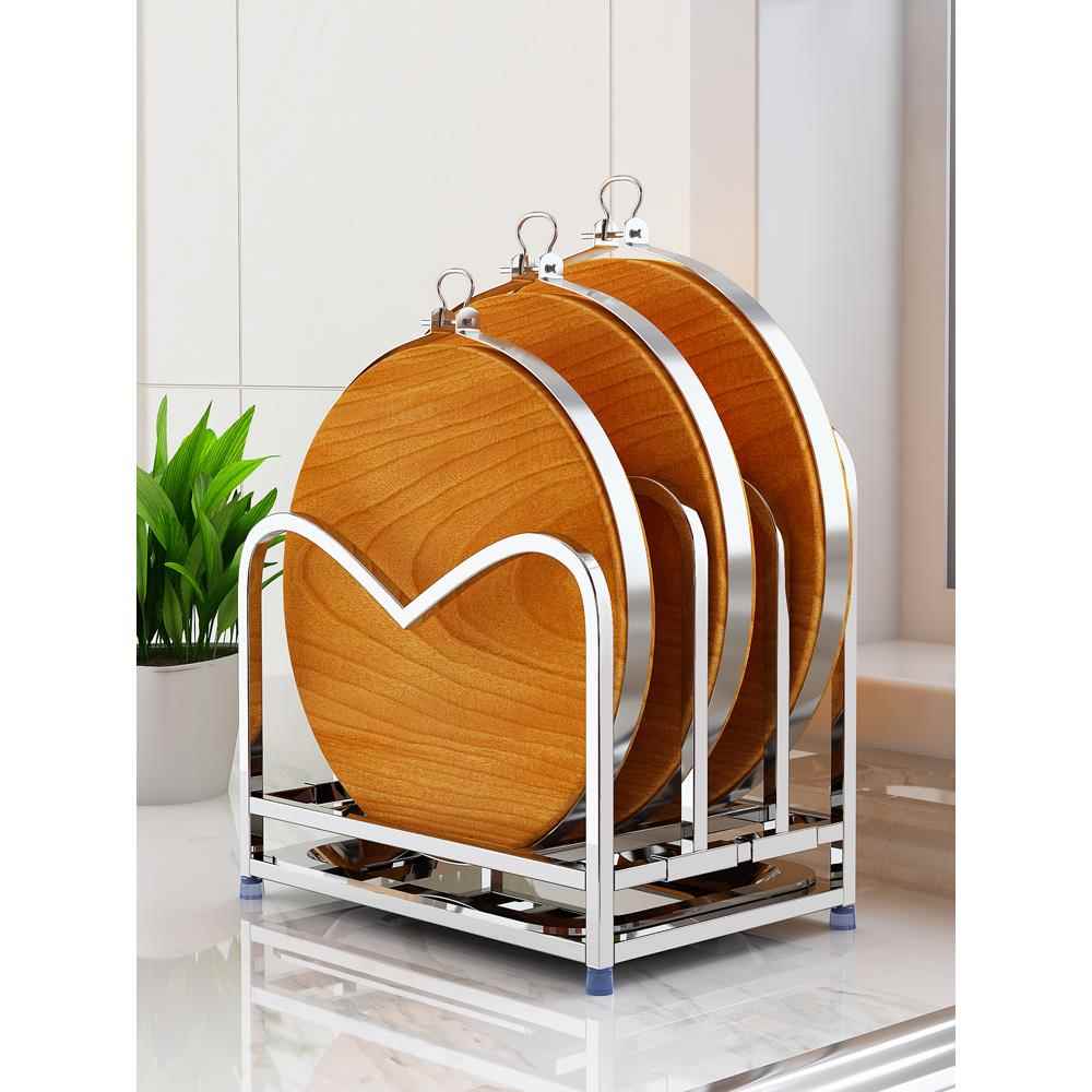 c34不锈钢厨房s置架菜板架F7688TT7放案板菜板0收纳架一体物免装