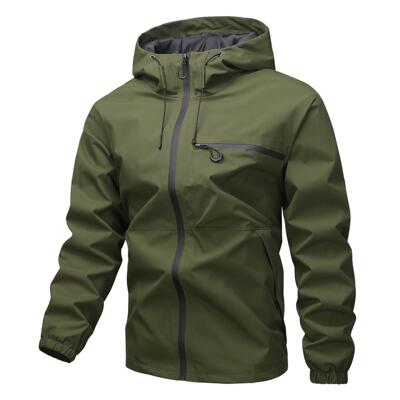 Men casual hooded jacket fashionable multi purpose windproof
