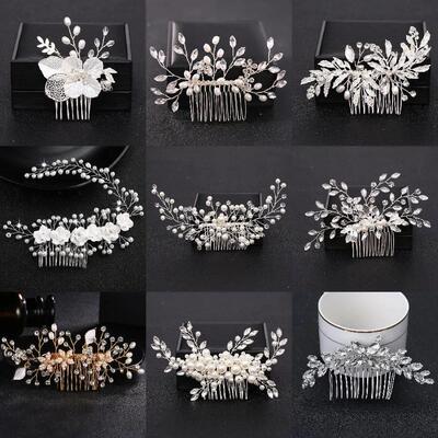 rendy Tiara Wedding Hair Comb Flower Bridal Hairpins Pearl R