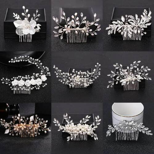 rendy Tiara Wedding Hair Comb Flower Bridal Hairpins Pearl R