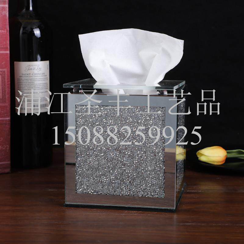 时尚创意水晶纸巾盒欧式卫生间纸巾盒抽纸盒家用收纳盒餐巾纸盒