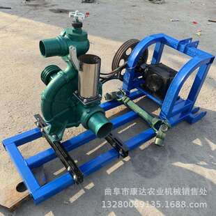 出水量190立方喷灌泵柴油机4寸抽水泵带75-300卷盘机