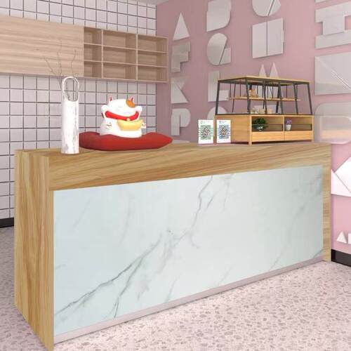 新款奶茶店收银柜台前台商用简约小型店铺接待台蛋糕甜品店实木吧