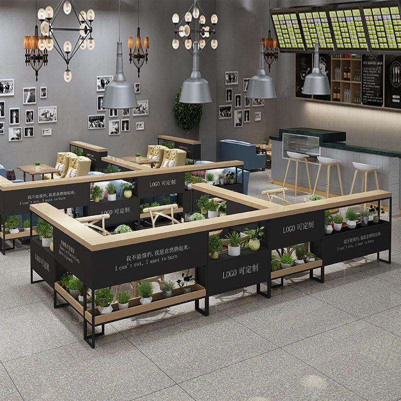 北欧创意餐厅网红卡座隔断花架公室铁艺置物架遮挡装饰护栏墙