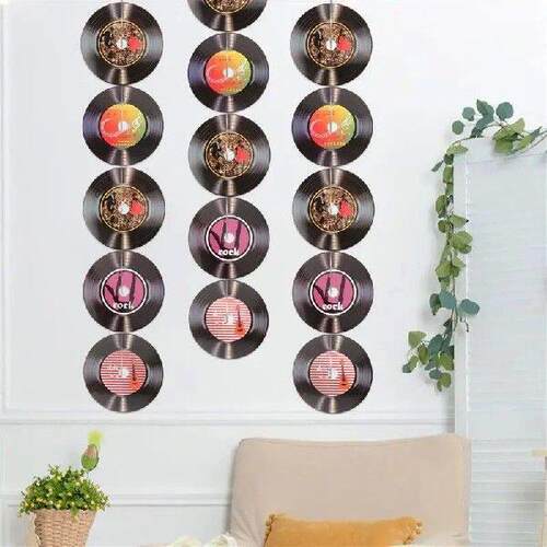 16pcs Bar Cafe Vinyl Record Wall Decoration Vinyl Records