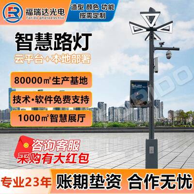 智慧路灯智慧灯杆显示屏充电桩监控含云平台6米7米8米厂家直销