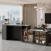 一体后岩家用沙发吧台餐桌轻隔断岛板客厅靠吧台靠背奢餐柜纳雷台