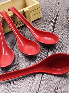 Hotel Melamine Colorful Spoons, Red and Black Pattern, Long