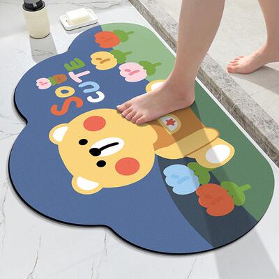 卫生间吸水防滑地垫浴室门口进门脚垫硅藻泥软垫卫浴垫子厕所地毯