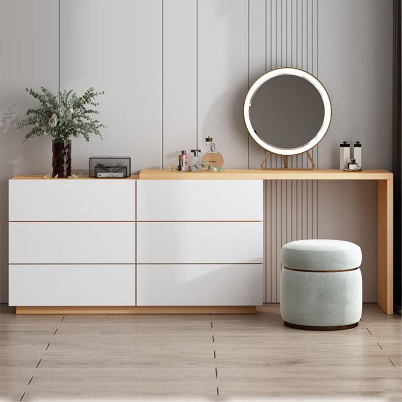 梳妆台女卧室现代简约小户型化妆桌多功能梳妆桌电视柜组合可