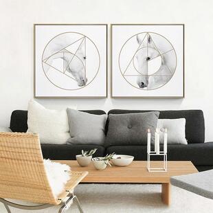 现代简约酒店样板房挂画客厅装 壁饰MAT294何马画几头书房玄关画墙