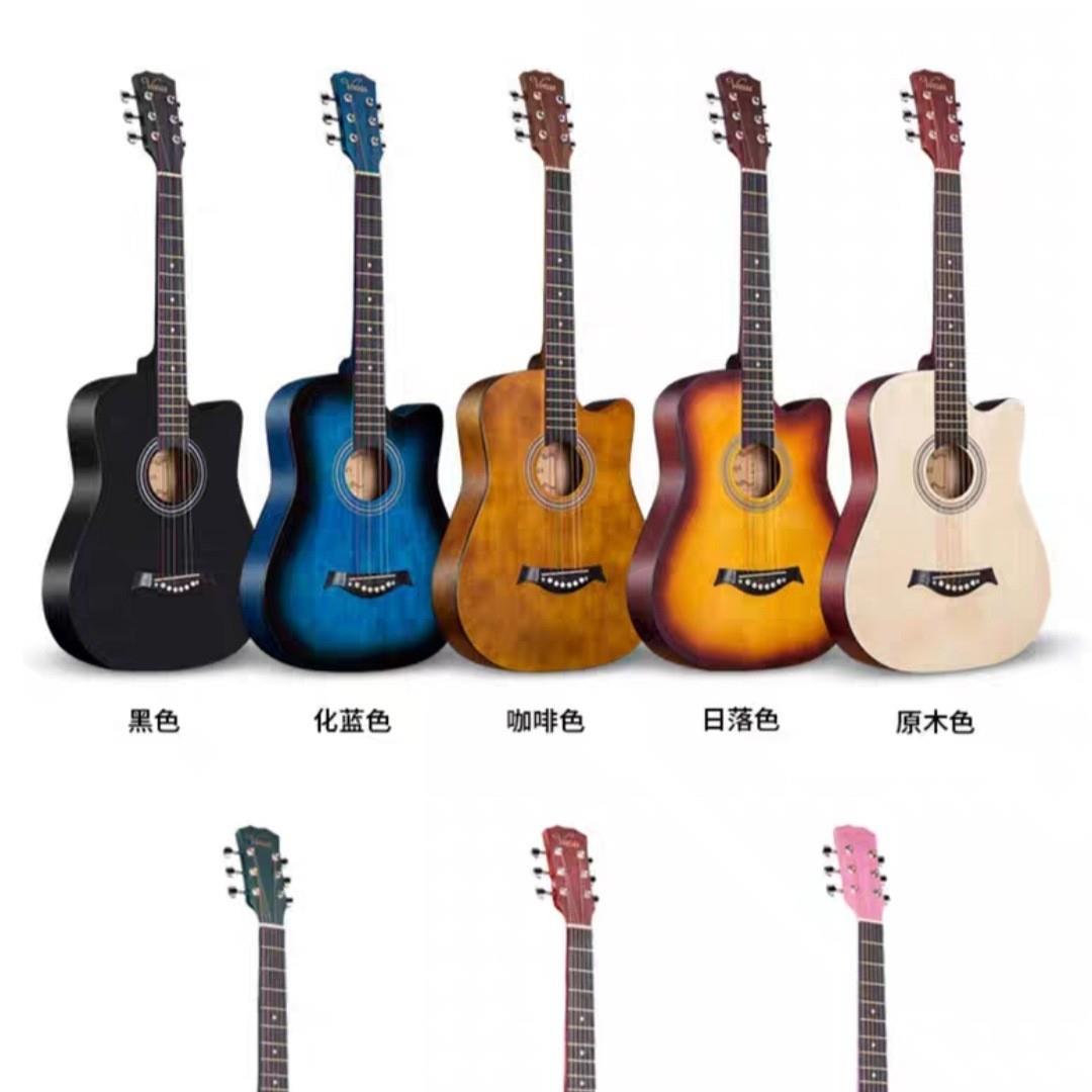 工厂现货38寸41寸民谣木吉他电商热销亮光镶边哑光吉他