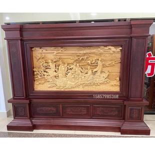 木屏风东木雕21202落地插屏双面雕刻中式 古座仿屏客厅实酒店玄阳