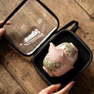 备 快客杯一壶三杯个人专用户外露营喝茶装 汝窑旅行茶具套装 便携式