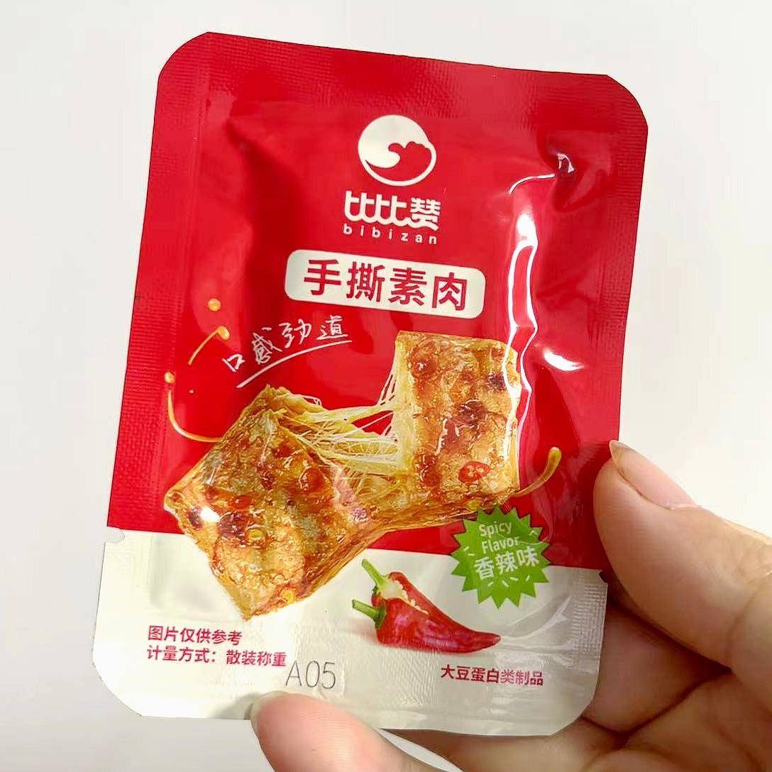 比比赞手撕素肉小零食网红休闲 豆干 干即食香辣味小吃食品素肉干