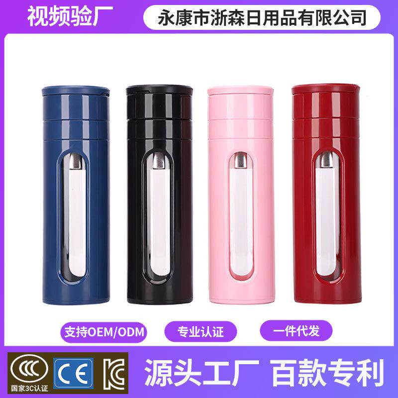 茶水分离双层玻璃杯 带茶漏耐摔防烫水杯手提便携塑玻办公杯子