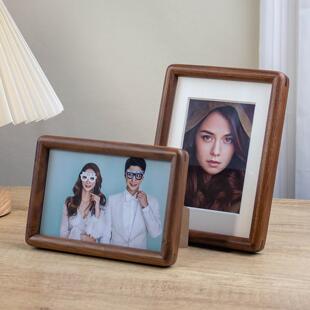 相框摆台挂墙实木玻璃圆角高级空框画 画框结婚照洗照片加打印678