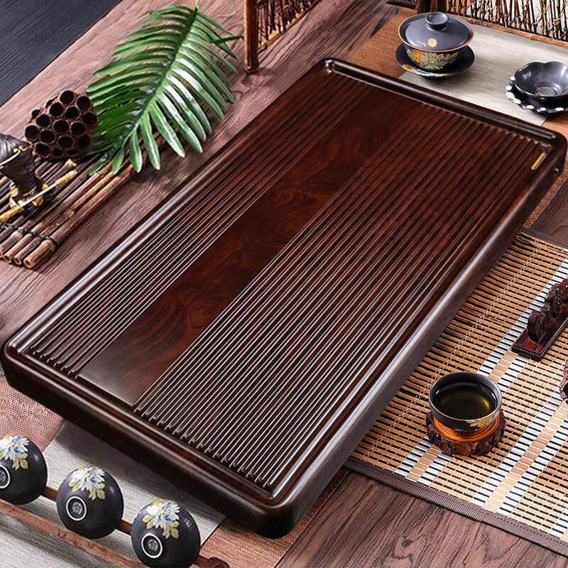 中国风底手工制作全乌木茶盘家用实木简易大小功夫茶具红木