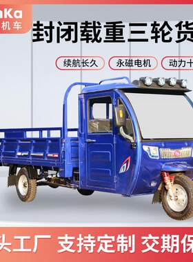 电动三轮车货车拉货载重电动车货运带棚小型封闭电瓶车封闭式货箱