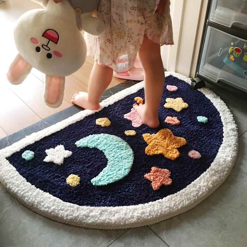 半圆吸水卫生间地垫卡通浴室防滑垫卧室门垫厕所门口脚垫地毯机洗