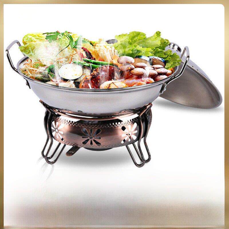 加厚不锈钢酒精炉小火锅固体液体宿舍锅仔便携饭店干锅锅家用套装