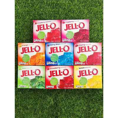 美国杰乐牌水果味透明果冻粉食用自制免煮JELLO GELATIN DESSERT